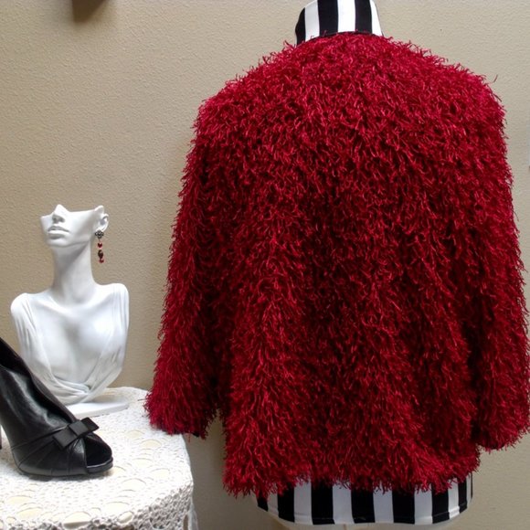 LuLaRoe Red Long Sleeve Cardigan Jacket XL - Picture 4 of 7